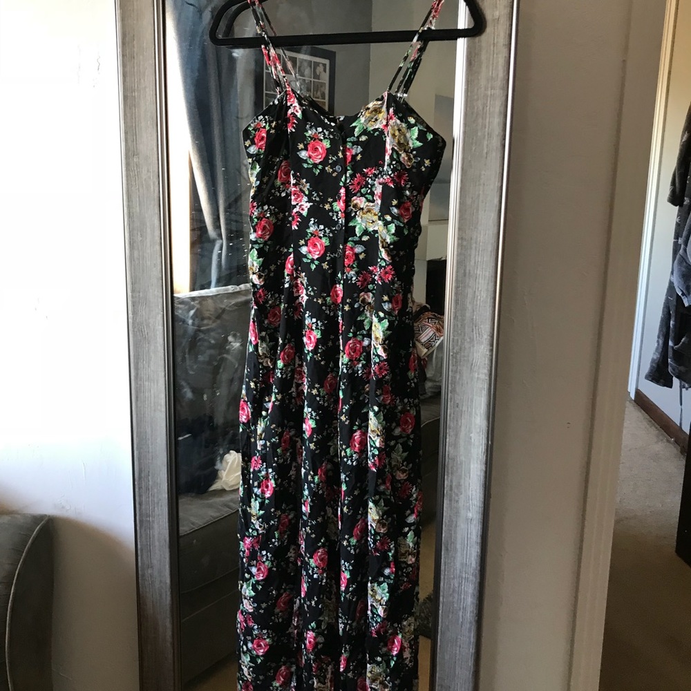 Long floral slit maxi dress